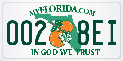 FL license plate 0028EI