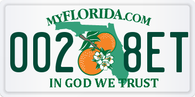 FL license plate 0028ET