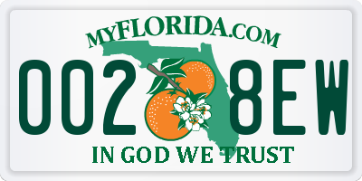 FL license plate 0028EW