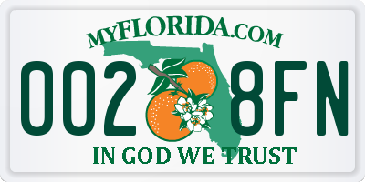 FL license plate 0028FN
