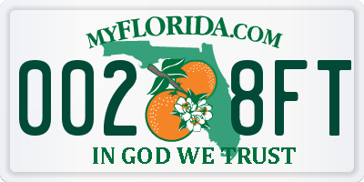 FL license plate 0028FT