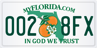 FL license plate 0028FX