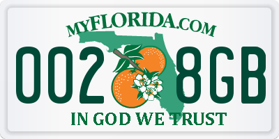 FL license plate 0028GB