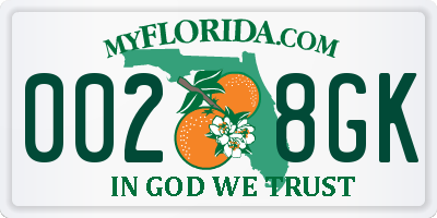 FL license plate 0028GK