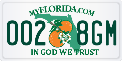FL license plate 0028GM