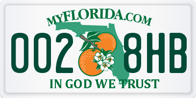 FL license plate 0028HB