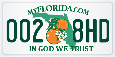 FL license plate 0028HD