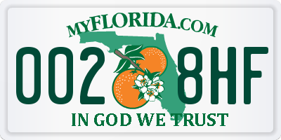 FL license plate 0028HF