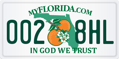 FL license plate 0028HL