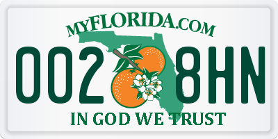 FL license plate 0028HN
