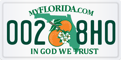 FL license plate 0028HO
