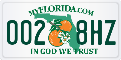FL license plate 0028HZ