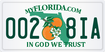FL license plate 0028IA