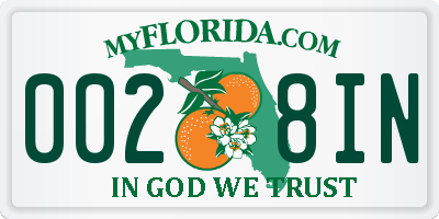 FL license plate 0028IN