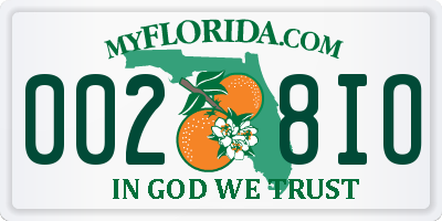 FL license plate 0028IO