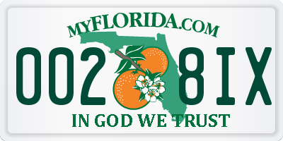 FL license plate 0028IX