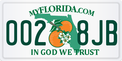 FL license plate 0028JB