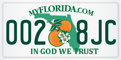 FL license plate 0028JC