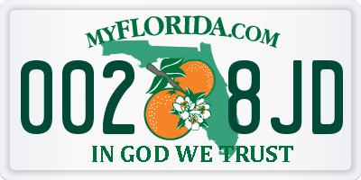 FL license plate 0028JD