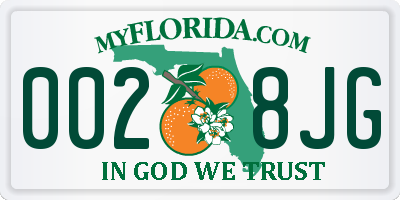 FL license plate 0028JG