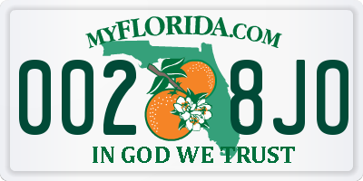 FL license plate 0028JO