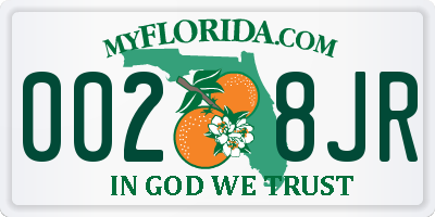 FL license plate 0028JR