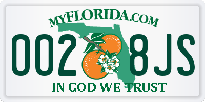 FL license plate 0028JS