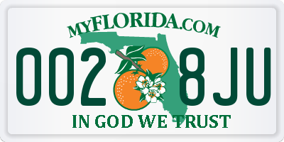 FL license plate 0028JU