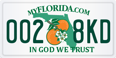 FL license plate 0028KD