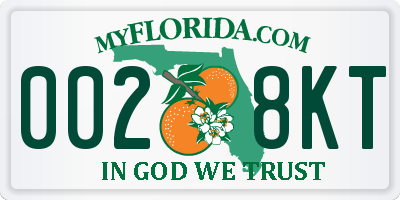 FL license plate 0028KT