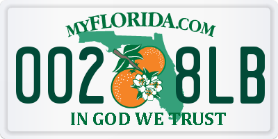 FL license plate 0028LB
