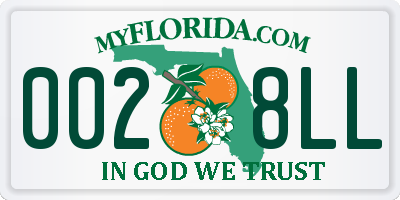 FL license plate 0028LL
