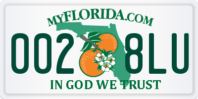 FL license plate 0028LU