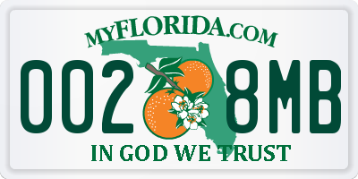 FL license plate 0028MB