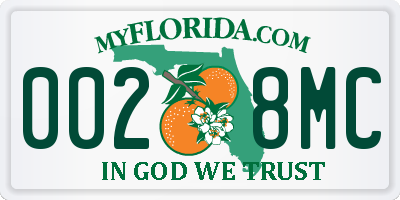 FL license plate 0028MC