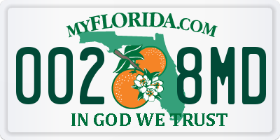 FL license plate 0028MD