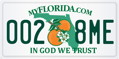 FL license plate 0028ME