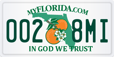 FL license plate 0028MI