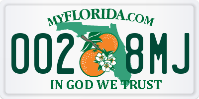 FL license plate 0028MJ