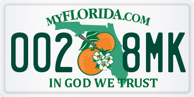 FL license plate 0028MK