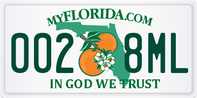 FL license plate 0028ML