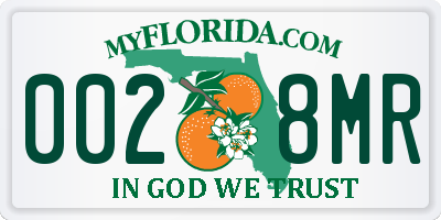 FL license plate 0028MR