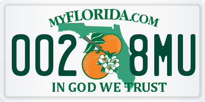 FL license plate 0028MU
