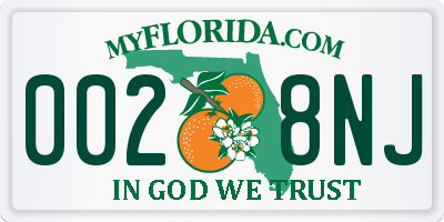 FL license plate 0028NJ
