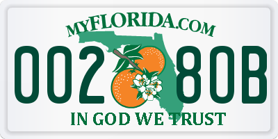 FL license plate 0028OB