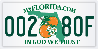 FL license plate 0028OF