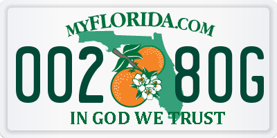 FL license plate 0028OG