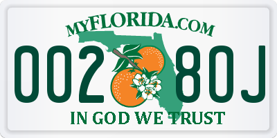 FL license plate 0028OJ