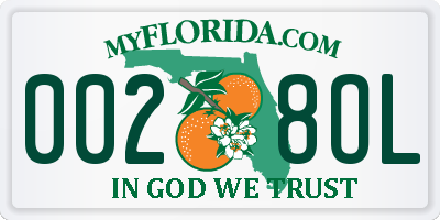 FL license plate 0028OL