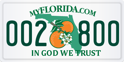 FL license plate 0028OO